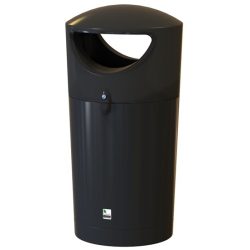 Metro Round Hooded Litter Bin - 120 Litre