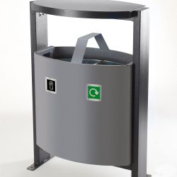 2 Compartment Powder Coated External Recycling Bin - 78 Litre