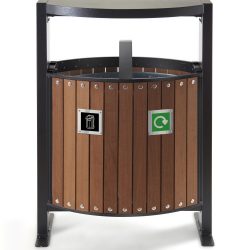 Wood Effect External Recycling Bin - 78 Litre