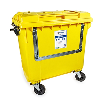 600 Litre Oil Spill Kit and Wheelie Bin with Drop Front Door